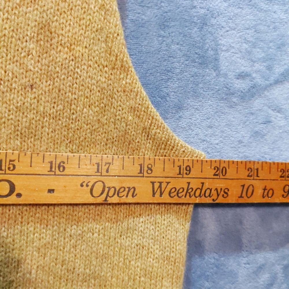 Vintage 60s 70s Puritan Aquamatic Wool Blend Sweater Vest Tan V-Neck USA Made L - Picture 5 of 8